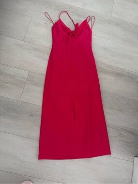Banana Republic Hot Pink Slip Maxi Dress with Front Knot